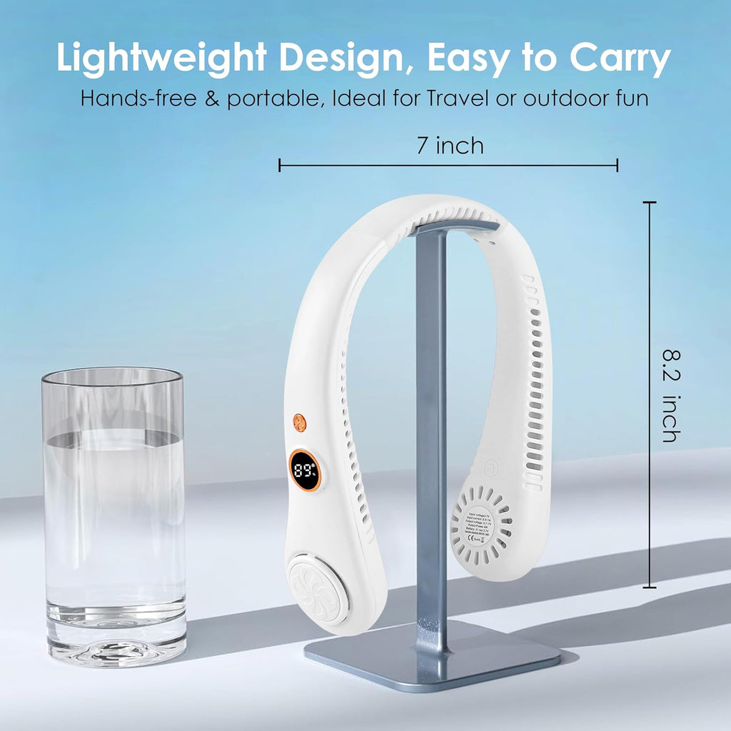 Portable Neck Fan With 5 Speeds and 360° Cooling