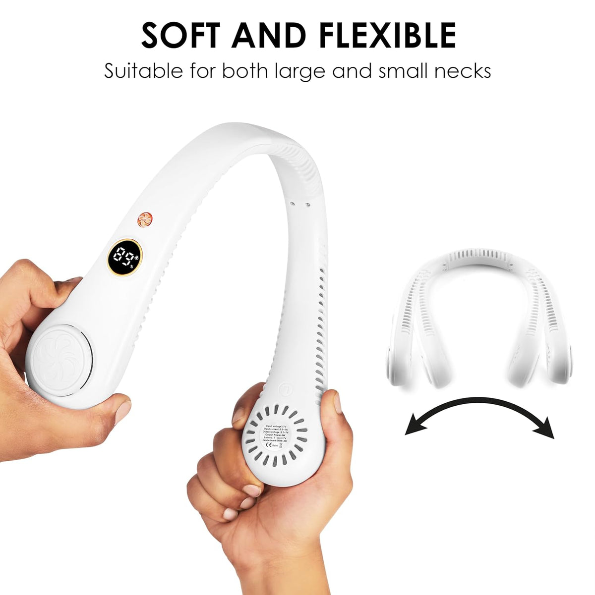 Portable Neck Fan With 5 Speeds and 360° Cooling