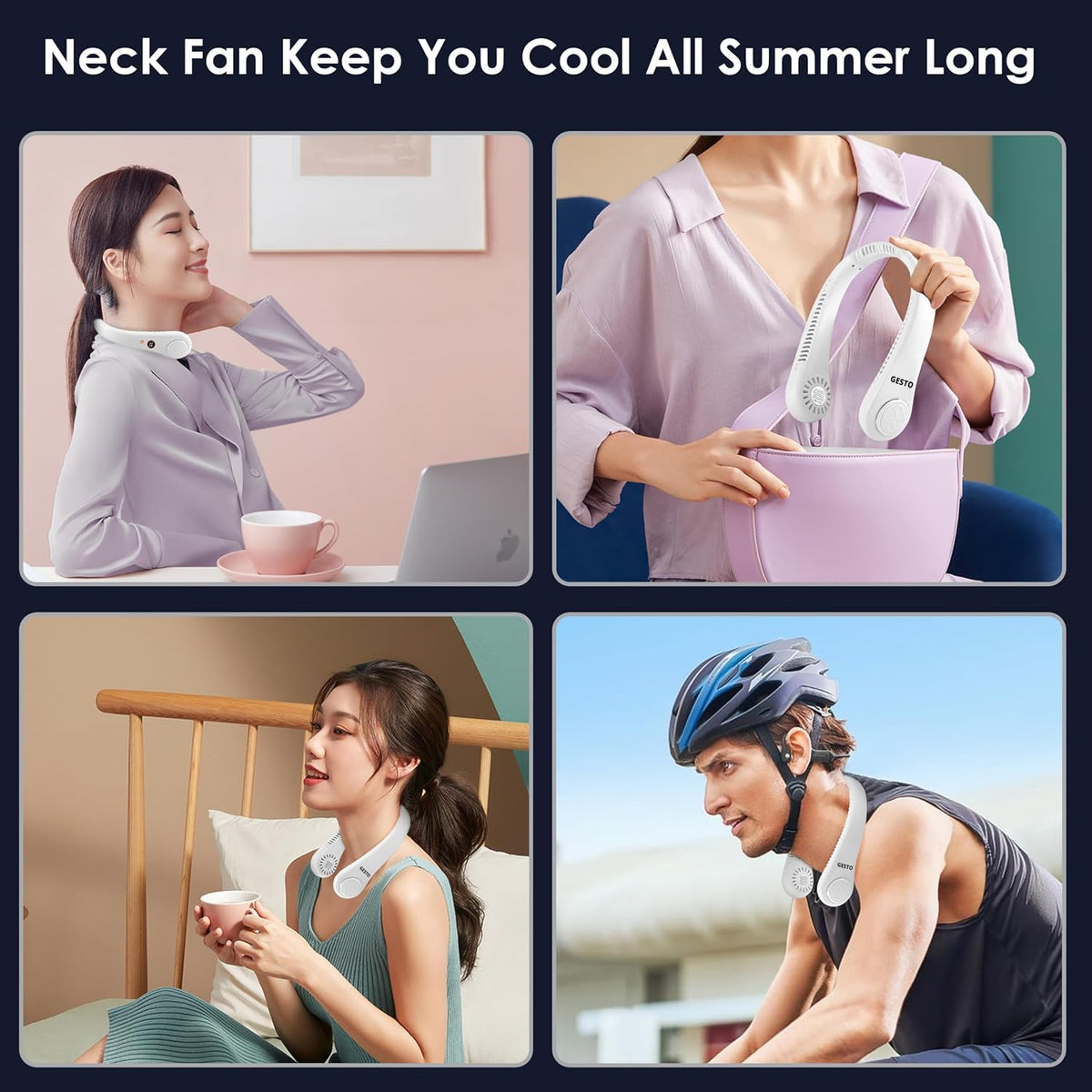 Portable Neck Fan With 5 Speeds and 360° Cooling