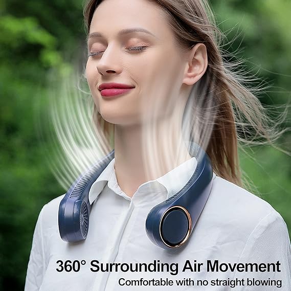Portable Neck Fan With 3 Speeds and 360° Cooling